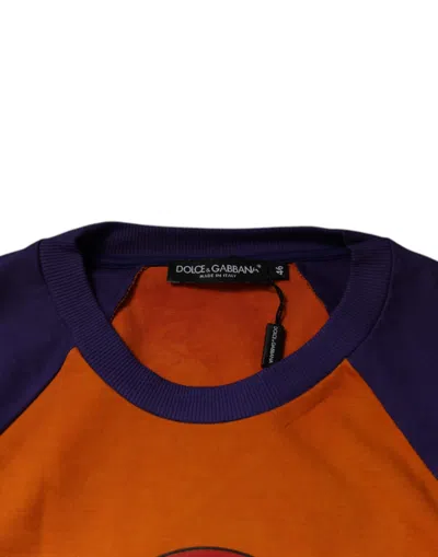 Dolce & Gabbana Orange Purple Graphic Print Short Sleeves T-shirt In Orange