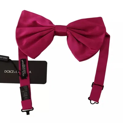 Dolce & Gabbana Pink Silk Adjustable Neck Bow Tie Men's Men In Pink