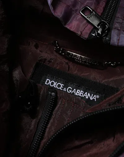 Dolce & Gabbana Purple Camouflage Hooded Men Blouson Jacket In Purple