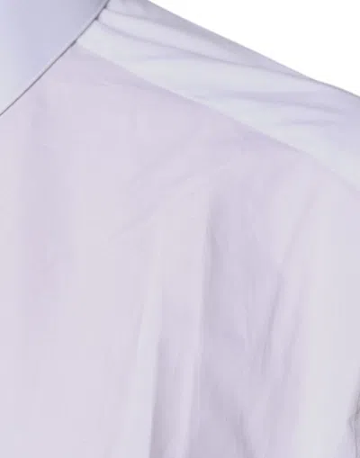 Dolce & Gabbana White Cotton Collared Long Sleeves Formal Top In White