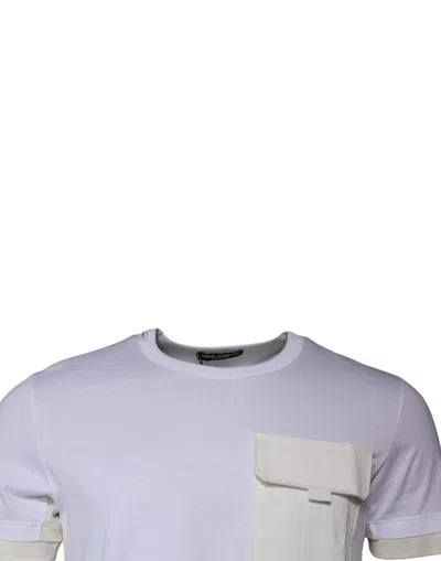 Dolce & Gabbana White Cotton Crew Neck Short Sleeves Men's T-shirt In White