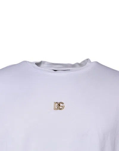 Pre-owned Dolce & Gabbana White Dg Logo Crew Neck Short Sleeve Men's T-shirt ()