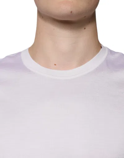Dolce & Gabbana White Silk Crew Neck Men Pullover Sweater In White