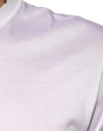 Dolce & Gabbana White Silk Crew Neck Men Pullover Sweater In White