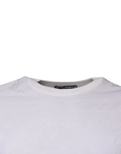 Dolce & Gabbana White Silk Crew Neck Men Pullover Men's Sweater In White