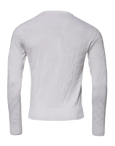 Dolce & Gabbana White Silk Crew Neck Men Pullover Men's Sweater In White