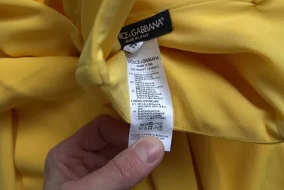 Dolce & Gabbana Yellow One Shoulder Side Slit Midi Dress In Yellow