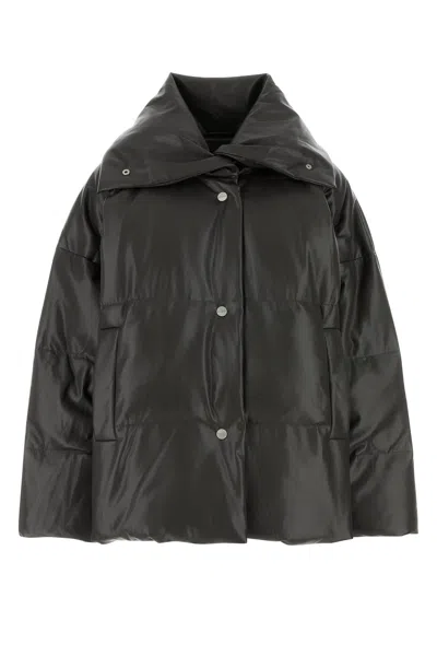 Nanushka Charcoal Synthetic Leather Down Jacket