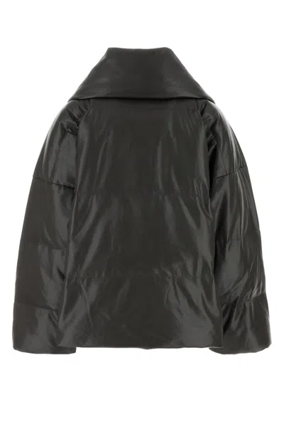 Nanushka Charcoal Synthetic Leather Down Jacket