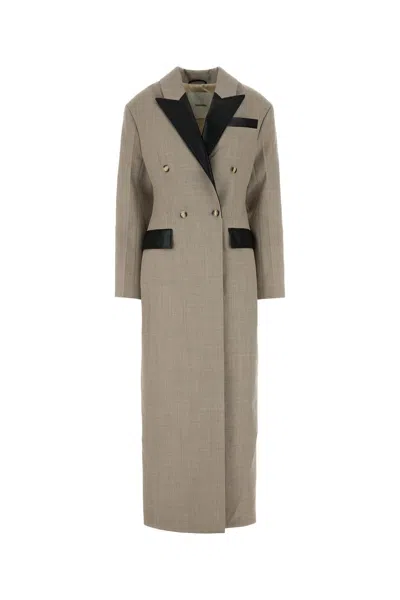 Nanushka Twill Ferris Coat Lapels Double-breasted Design Pockets Length