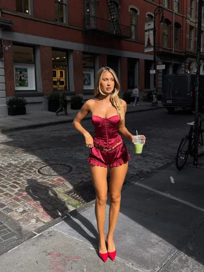 Outcast Lucine Corset Top Deep Red