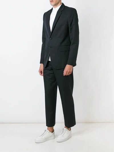 Shop Matthew Miller 'calvin' Straight Leg Trousers In Grey