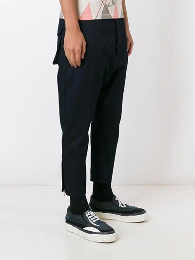 Shop Vivienne Westwood Man Cropped Trousers - Blue