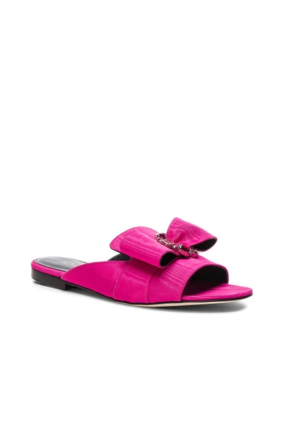 Shop Oscar De La Renta Grosgrain Nev Flats In Fuchsia