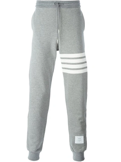 Shop Thom Browne Sweatpant With Engineered 4-bar Stripe In Light Grey