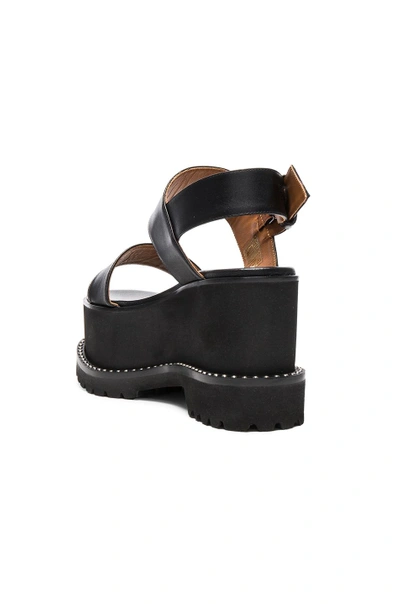 Shop Givenchy Leather Ursa Flatform Sandals In Black