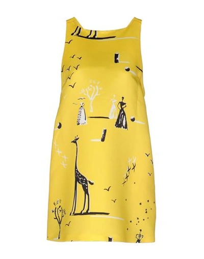 Rochas Short Dress In Yellow