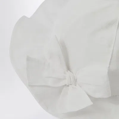 Il Gufo White Hat With Bow In White