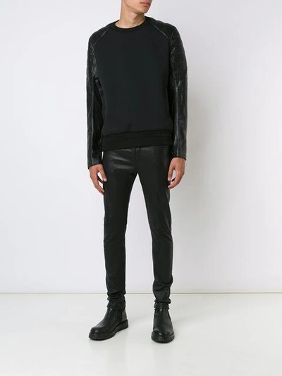 Shop Juun.j Arms Contrast Sweatshirt In Black
