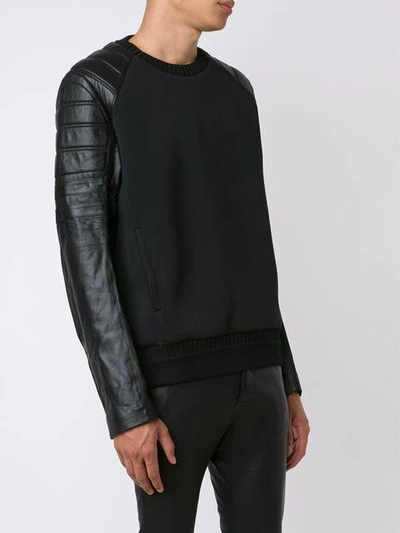 Shop Juunj Arms Contrast Sweatshirt In Black