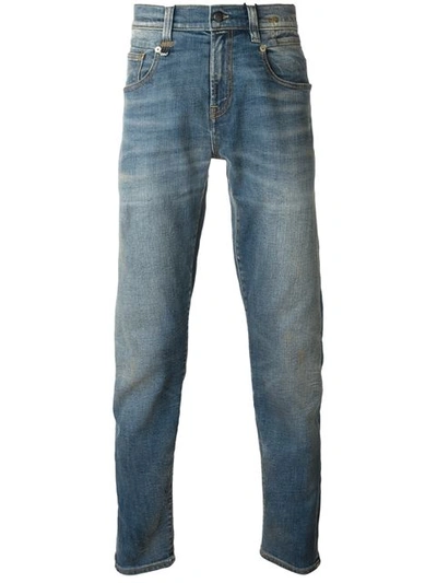 R13 Faded Straight Leg Jeans - Blue