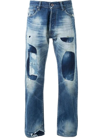 Simon Miller Patched Straight-leg Jeans In Blue