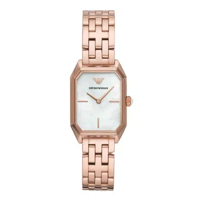 Armani Collezioni Rose Gold Steel Watch In Rose Gold