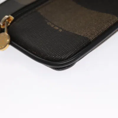 Pre-owned Fendi Pequin Brown Canvas Wallet  ()
