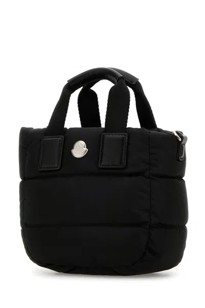 Moncler Borsa A Mano Caradoc Mini In Tessuto Nero Donna In Black
