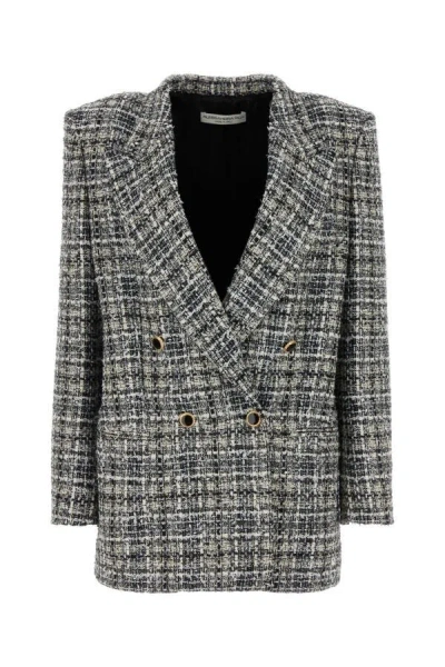 Alessandra Rich Women Embroidered Tweed Oversize Blazer In Multicolor
