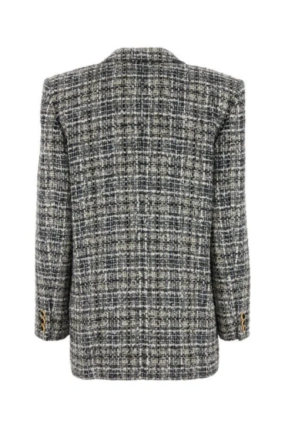 Alessandra Rich Women Embroidered Tweed Oversize Blazer In Multicolor