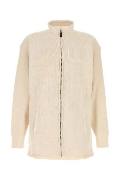 Balenciaga Cotton And Polyester Sweater With Front Pockets In Yellow
