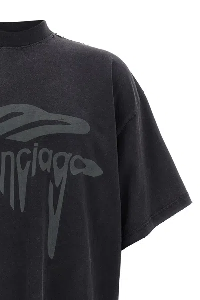 Balenciaga Logo T-shirt In Black