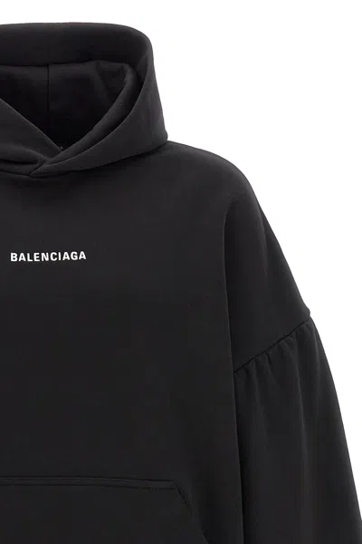 Balenciaga Logo Embellished Cropped Hoodie In Multicolor