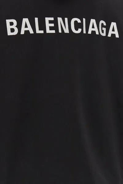 Balenciaga Logo Embellished Cropped Hoodie In Multicolor