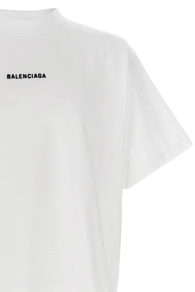 Balenciaga Cropped Logo T-shirt In White