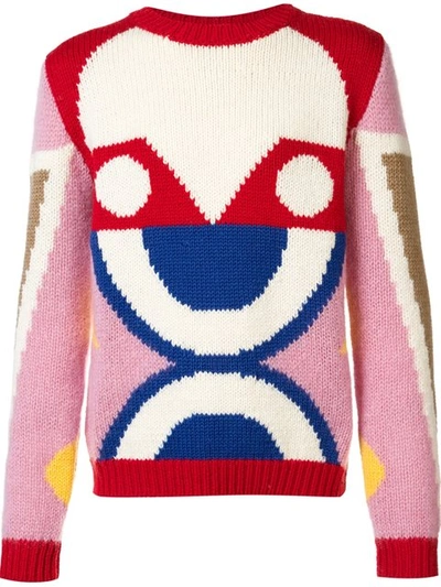 Walter Van Beirendonck Abstract Pattern Pullover In White