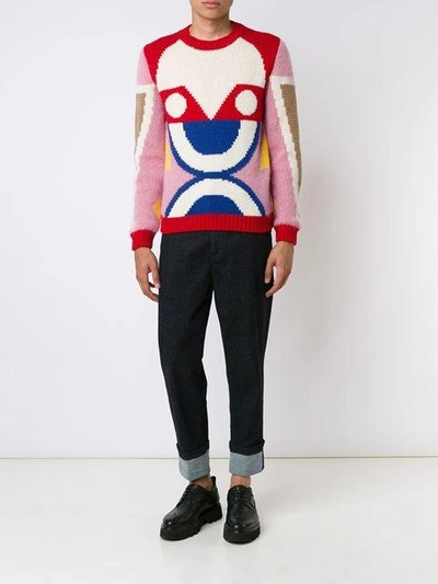 Shop Walter Van Beirendonck Abstract Pattern Pullover In White