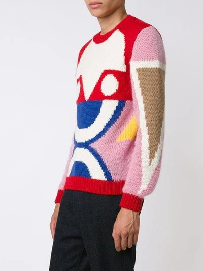 Shop Walter Van Beirendonck Abstract Pattern Pullover In White