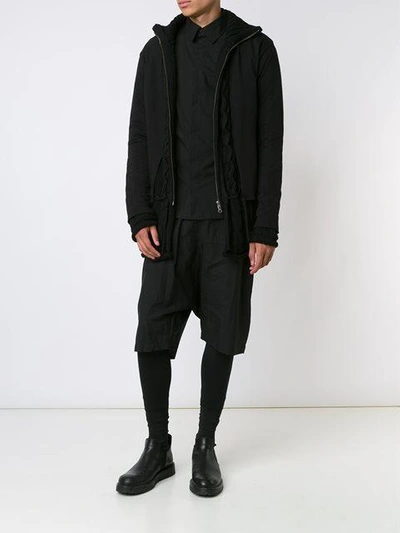 Shop Yohji Yamamoto Layered Zip Cardigan In Black