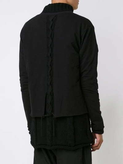 Shop Yohji Yamamoto Layered Zip Cardigan In Black