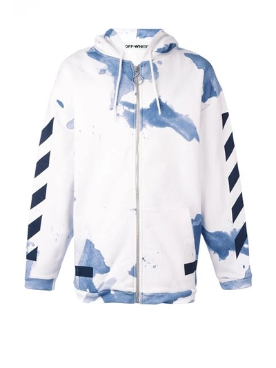 OFF-WHITE liquid spots print zip up hoodie MACHINEWASH