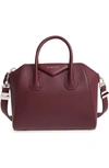 Givenchy Medium Antigona Sugar Leather Satchel In Oxblood Red