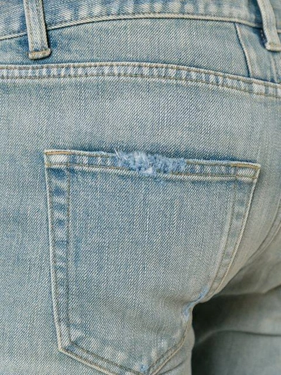 Shop Saint Laurent Distressed Skinny Jeans - Blue