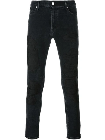 Rta Distressed Skinny Jeans In Black