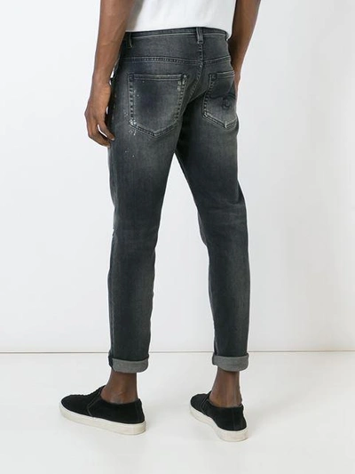 Shop R13 Distressed Straight Leg Jeans In Black