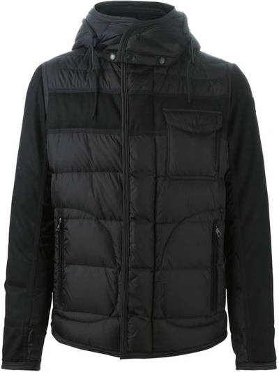 Ryan Nylon & Wool Hooded Puffer Jacket, Black In Grey