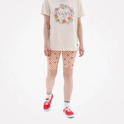 Vans Flying V Print Legging Shorts In Sun Baked / Marshmallow In Multi