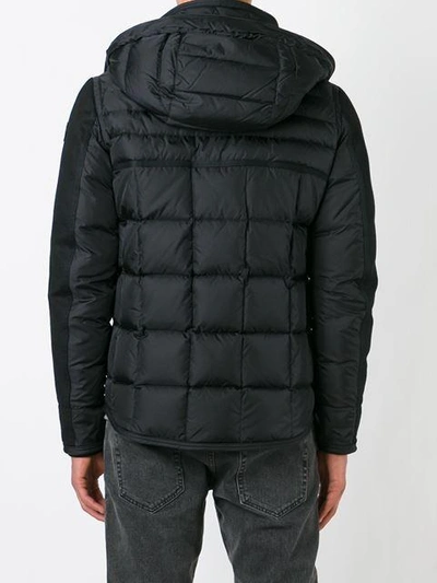 Moncler Ryan Nylon Wool Hooded Puffer Jacket Black In Grey