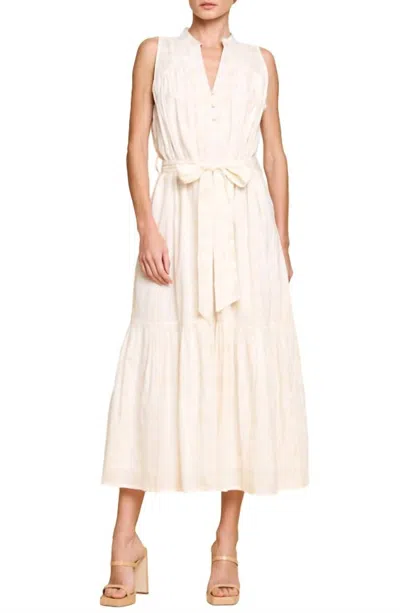 Ciebon Shaina Tiered Cotton Blend Midi Dress In White